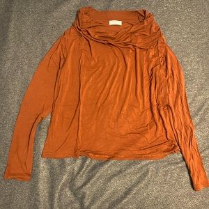 Babaton Medium Burnt Orange Long Sleeve Cowl Neck Top (worn once)